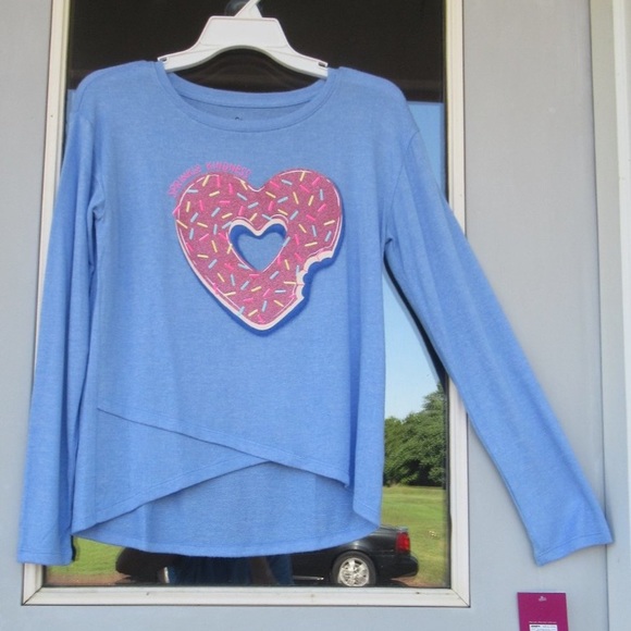 Relisted SO Sprinkle Kindness cozy glitter graphic top girls XL 14 / 16 - Picture 3 of 17